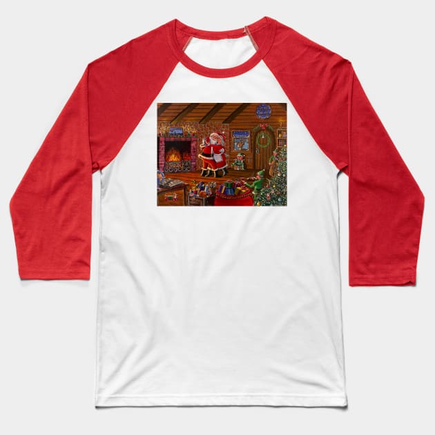 Santa and Mrs. Santa Baseball T-Shirt by GOGARTYGALLERY